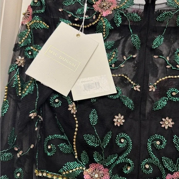 NWT | Mac Duggal 67870 Beaded Illusion High Neck Trumpet Gown Size 4 - Picture 12 of 14